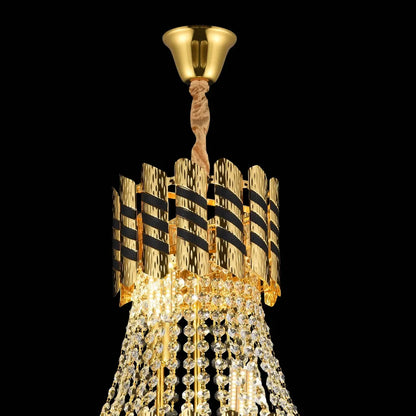 Lampadario in cristallo 10XE14 Nardo Gold Black, diametro 60 cm, altezza 75 cm Lampadari in cristallo Titolo predefinito Alessandro Design