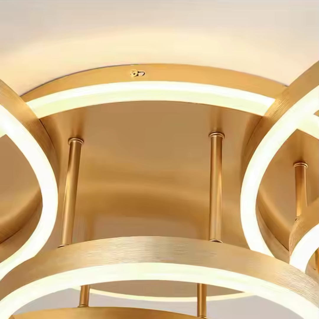 Lustra LED cu telecomanda RIGA LILITH 68W, 3 Cercuri, lumina Rece/Calda/Neutra, Dimabila, Auriu Lucios Lustre LED cu Telecomanda Default Title Alessandro Design