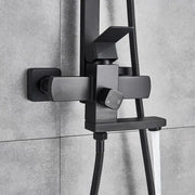 SET Colonna Doccia, Acciaio Inox, Para Quadrato, Effetto Pioggia, 3 Funzioni, Montaggio a Parete, Nero Satinato, Accessori Inclusi, HS007 Rubinetti & Colonne Doccia Titolo predefinito Alessandro Design