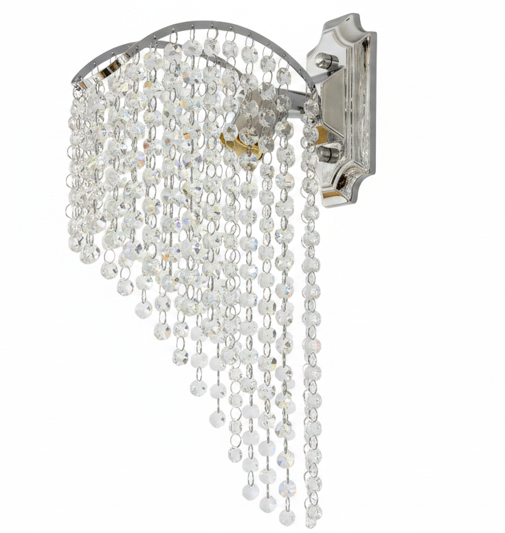 Lampada Cristal Ander 1x E14 Cromo Lucido