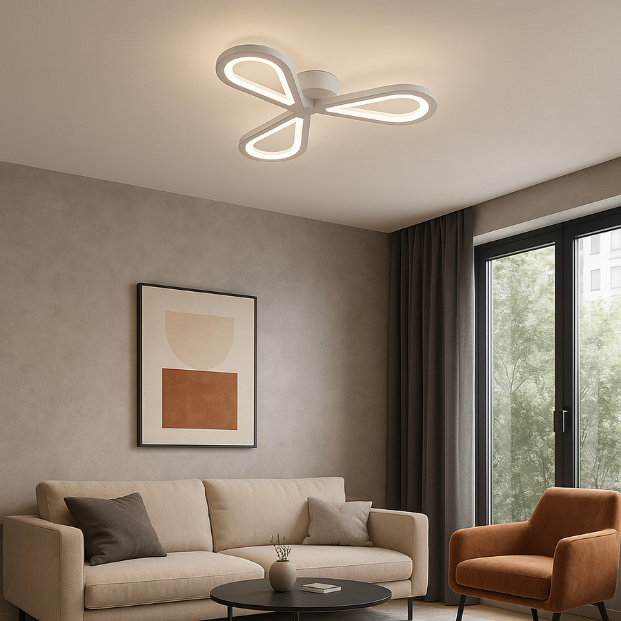 Lampadario LED AURALIUS 18W, 3 Petali, Luce Neutra, 4000K, Lampadari LED Applicati Bianco Titolo predefinito Alessandro Design