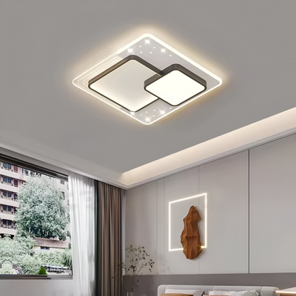 Lampadario a LED con telecomando SERPENTA 60W, Quadrato, Luce Fredda/Calda/Neutra, Dimmerabile, Nero Lampadari a LED con telecomando Titolo predefinito Alessandro Design