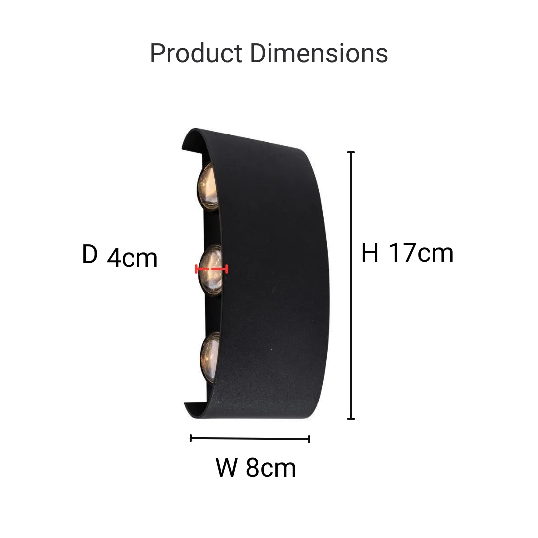 Fantas Lampada da Parete LED per Esterno e Interno, 6 Sorgenti x 1W, IP65, Metallizzato, Nero, 3000K Lampade da Parete per Esterno Titolo predefinito Alessandro Design