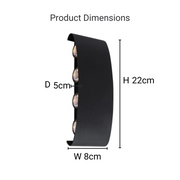 Fantas Lampada da Parete LED per Esterno e Interno, 8 Sorgenti x 1W, IP65, Metallizzato, Nero, 3000K Lampade da Parete per Esterno Titolo predefinito Alessandro Design