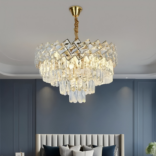Lampadario in Cristallo WINDSOR Nobile 5xE14, Diametro 39cm, Oro Lucido, Altezza Regolabile Lampadari in Cristallo Titolo predefinito Alessandro Design