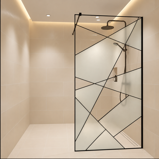 SASKATCHEWAN Parete doccia walk-in, 70x195 cm, metallo, trasparente e nero