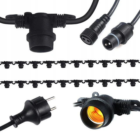 Garland 10 sorgenti luminose 10M 10xE27 Nero IP65 Apparecchio illuminante - installazioni Titolo predefinito Alessandro Design