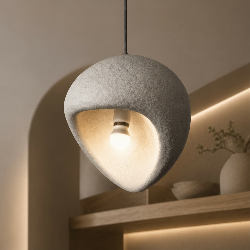 Lampadario Moderno AERA, 30 cm, Sospeso, 1 X E27, Grigio, Metallo e Schiuma, Altezza Regolabile Lampadari Moderni Titolo predefinito Alessandro Design