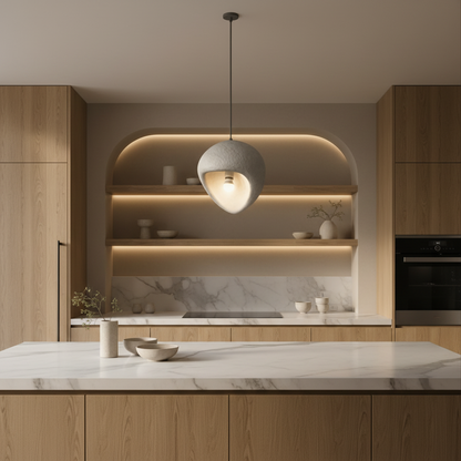 Lampadario Moderno AERA, 30 cm, Sospeso, 1 X E27, Grigio, Metallo e Schiuma, Altezza Regolabile Lampadari Moderni Titolo predefinito Alessandro Design