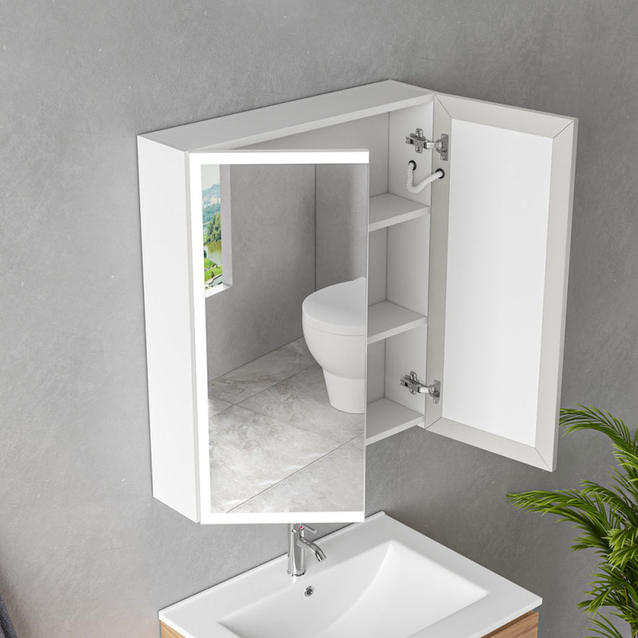 Specchio Armadio LED MODA 60x70 cm Bianco Illuminazione Perimetrale e Sensore Radar Specchi Armadio Titolo predefinito Alessandro Design