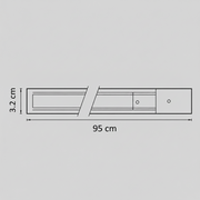 Binario Magnetico per Proiettori LED, 95x3,2cm, Applicato, Nero