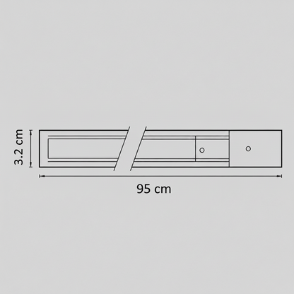 Binario Magnetico per Proiettori LED, 95x3,2cm, Applicato, Nero