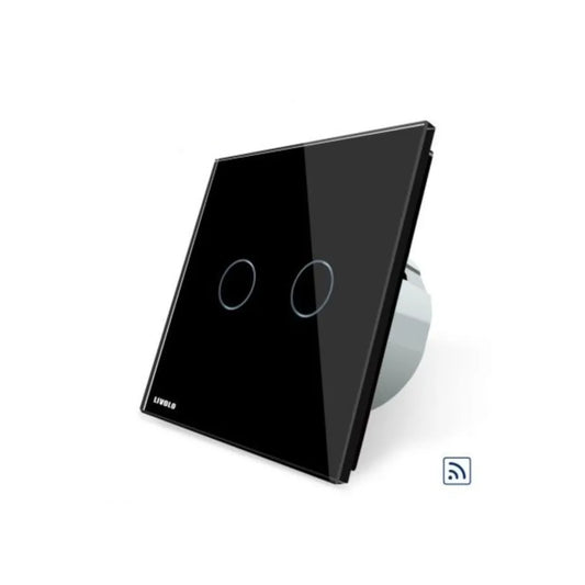 Touch Switch Wireless, Doppio, Nero, Secure Glass, Titolo predefinito Livolo Alessandro Design
