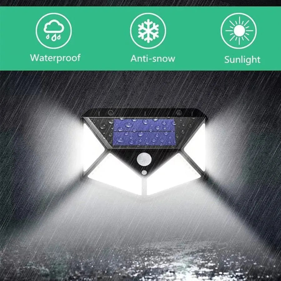Lampada Solare con Sensore di Movimento, 100 LED, IP.65, Nero Applique da esterno Titolo predefinito Alessandro Design