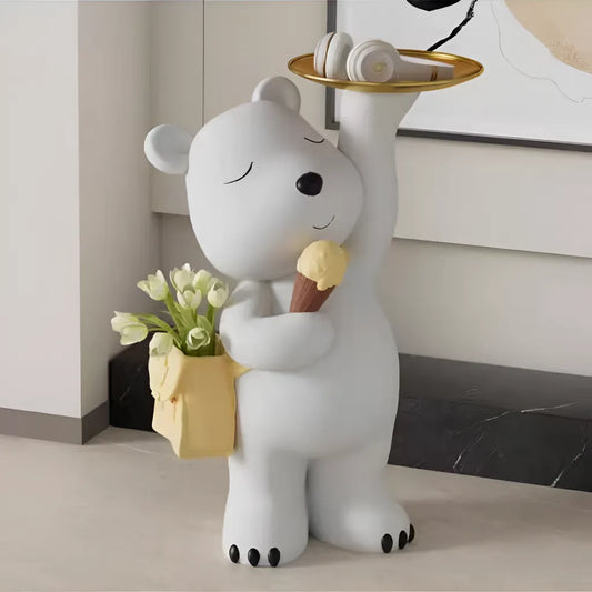 Lampada da terra a forma di orso con vassoio Decorazione elegante per allegro vaso di fiori e lampada da terra Titolo predefinito Alessandro Design