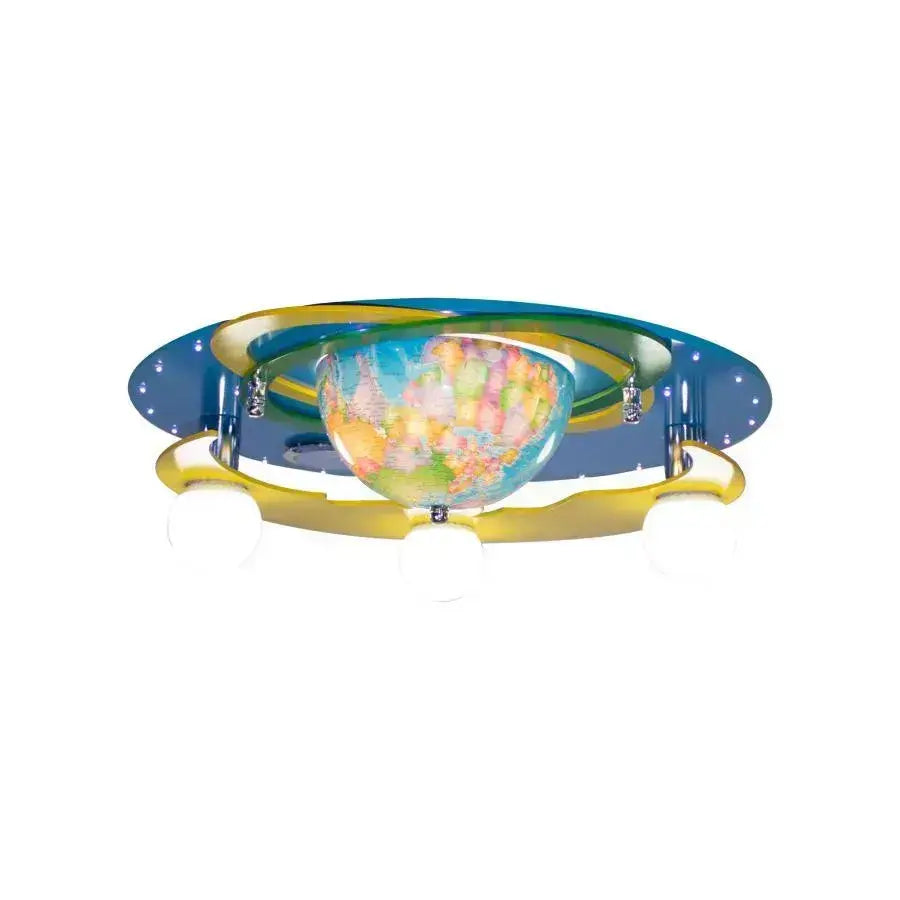 BETI Lampadario per bambini con globo rotante, 3xE27, altoparlante Bluetooth integrato, Lampadari per bambini blu Titolo predefinito Alessandro Design