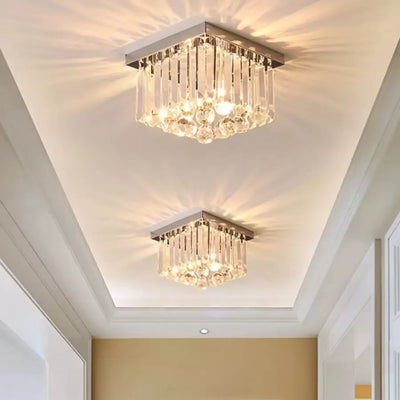 Lampadario in cristallo MARTINEZ Linear Luxe, diametro 35 cm, 4x E14, cromo lucido