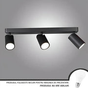 Joom Lampadario con Proiettori Lineari 3XGU10 Plafoniere LED Nere Titolo predefinito Alessandro Design