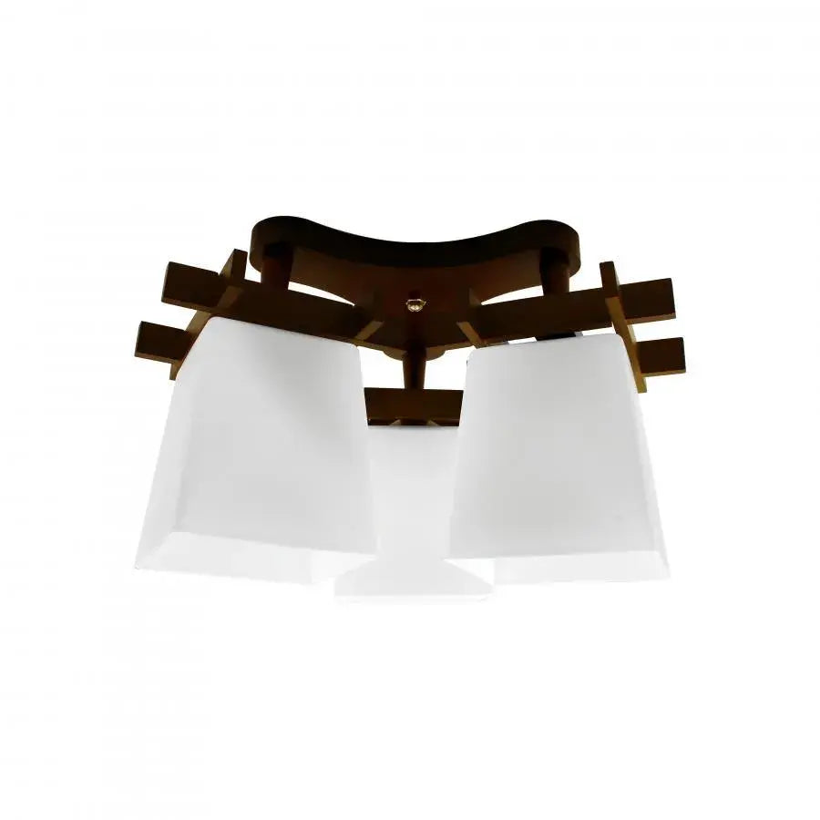 Lampadario Jade, 3xE27, Bianco con Marrone, Lampadari Classici in Metallo e Vetro Titolo predefinito Alessandro Design