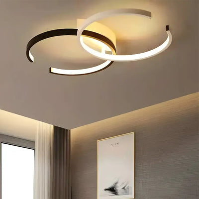 Lampadario LED con telecomando VECTOR SEMIARC 40W, 2 Elementi, Luce Fredda/Calda/Neutra, Dimmerabile, Bianco Nero