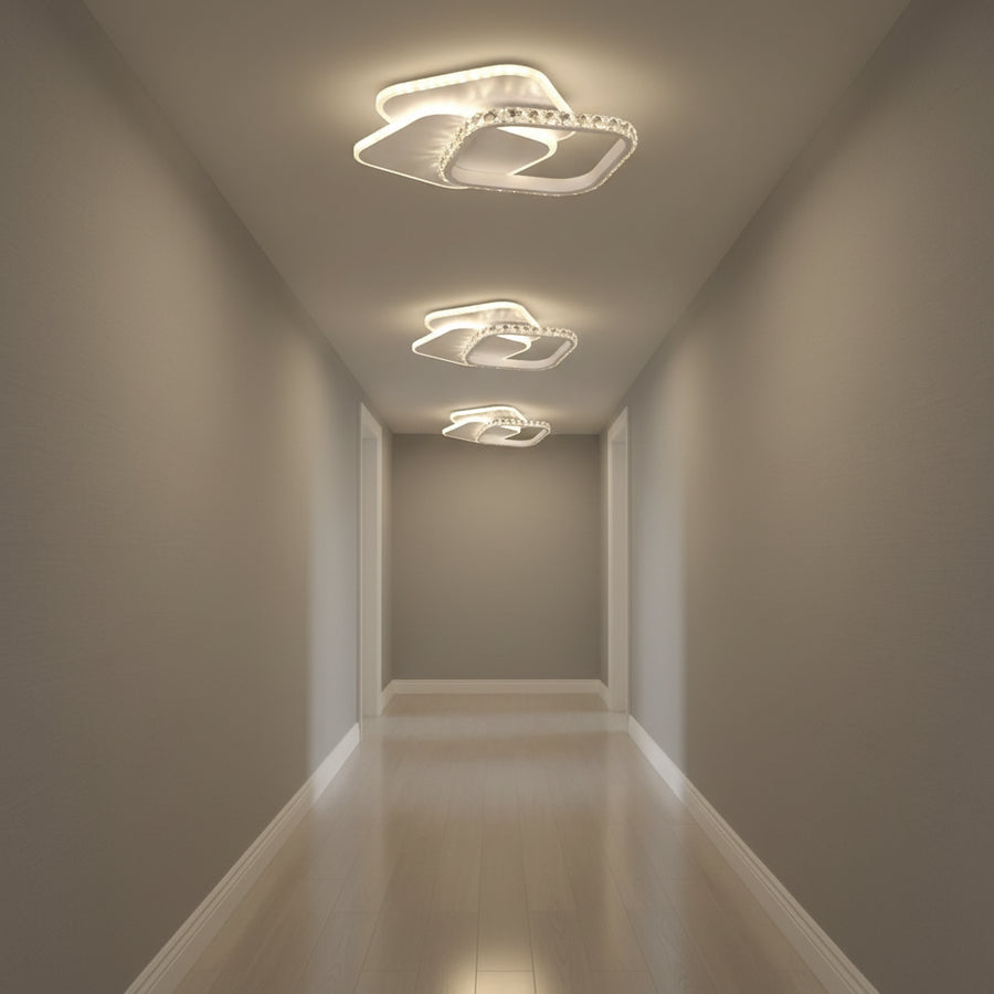 Lustra LED cu cristal ANASTASIA 39W, Diametru 30cm, lumina Rece/Calda/Neutra, Alb