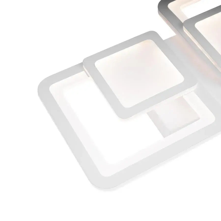 Lampadario a LED con telecomando BALANS 44W, 2 Quadrati, Luce Fredda/Calda/Neutra, Dimmerabile, Lampadario a LED Bianco con telecomando Titolo predefinito Alessandro Design