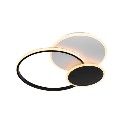 Lampadario LED con telecomando KILLIAN 46W, 3 Cerchi, Luce Fredda/Calda/Neutra, Dimmerabile, Nero