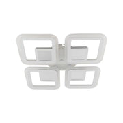 Lustra LED cu telecomanda CHAI 3D 104W, 4 Patrate, lumina Rece/Calda/Neutra, Dimabila, Alb