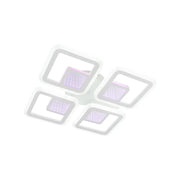 Lustra LED cu telecomanda CHAI 3D 104W, 4 Patrate, lumina Rece/Calda/Neutra, Dimabila, Alb
