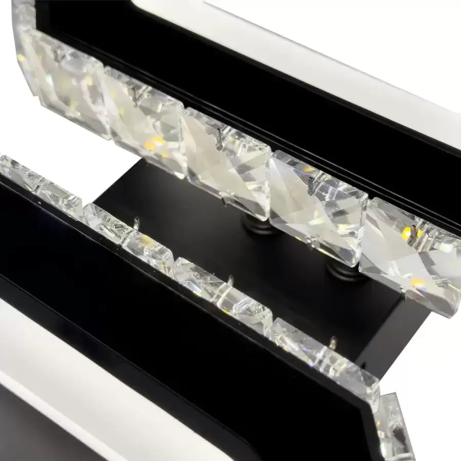 Lampadario LED in cristallo QUADRIS 41W, 2 Quadrati, Luce Fredda/Calda/Neutra, Lampadari LED in cristallo Nero Titolo predefinito Alessandro Design