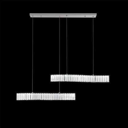 Lustra LED suspendata cu telecomanda si cristal MERVE 24W, lumina Rece/Calda/Neutra, Dimabila, Crom Lucios, Inaltime Reglabila Lustre LED Cristal Default Title Alessandro Design