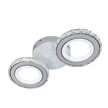 Lampadario LED con telecomando e cristallo NOVA ROTONDA 34W, 2 Cerchi, Luce Fredda/Calda/Neutra, Lampadari LED in Cristallo Bianco Titolo predefinito Alessandro Design