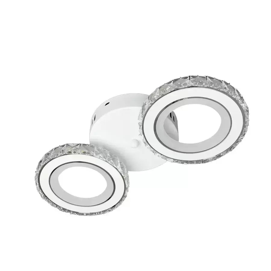 Lampadario LED con telecomando e cristallo NOVA ROTONDA 34W, 2 Cerchi, Luce Fredda/Calda/Neutra, Lampadari LED in Cristallo Bianco Titolo predefinito Alessandro Design