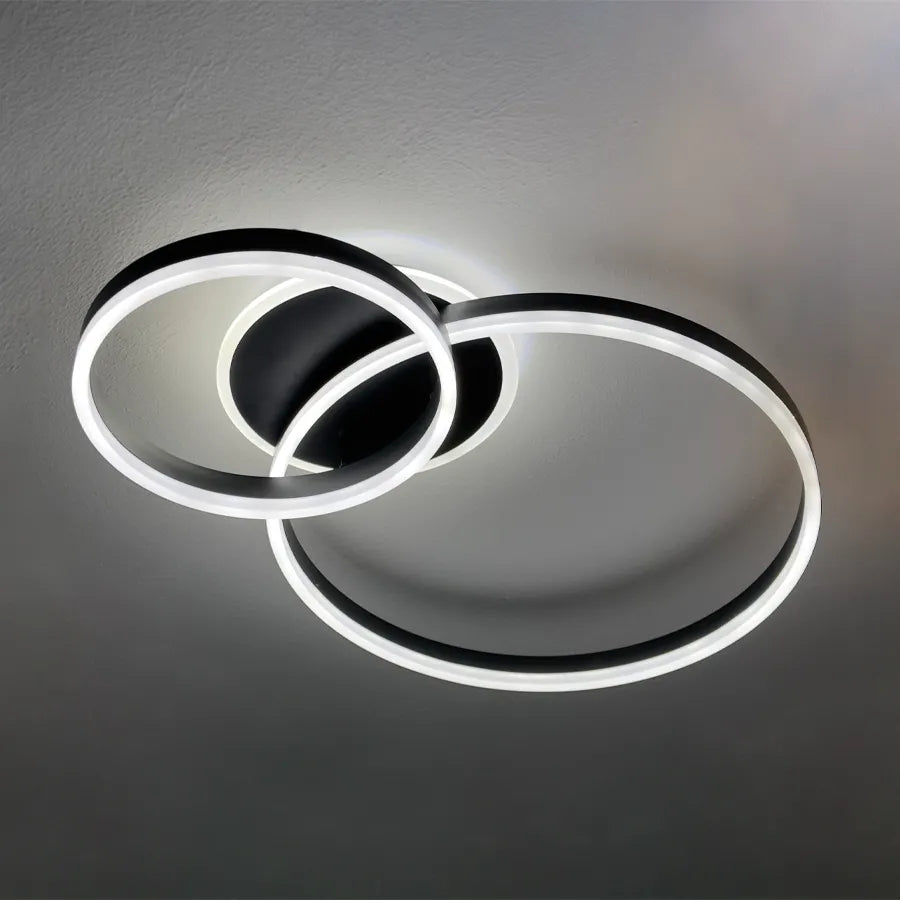 Lampadario LED con telecomando LT511/30+40+50BK, 93W, 2 Cerchi, Luce Fredda/Calda/Neutra, Dimmerabile, Nero Lampadari LED con telecomando Titolo predefinito Alessandro Design