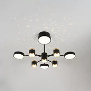 Lampadario LED con telecomando NOVA 87W, 8 Elementi, Luce Fredda/Calda/Neutra, Dimmerabile, Nero