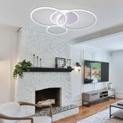 Lampadario a LED con telecomando LUCY 69W, 4 Cerchi, Luce Fredda/Calda/Neutra, Dimmerabile, Lampadario a LED con telecomando Bianco Titolo predefinito Alessandro Design