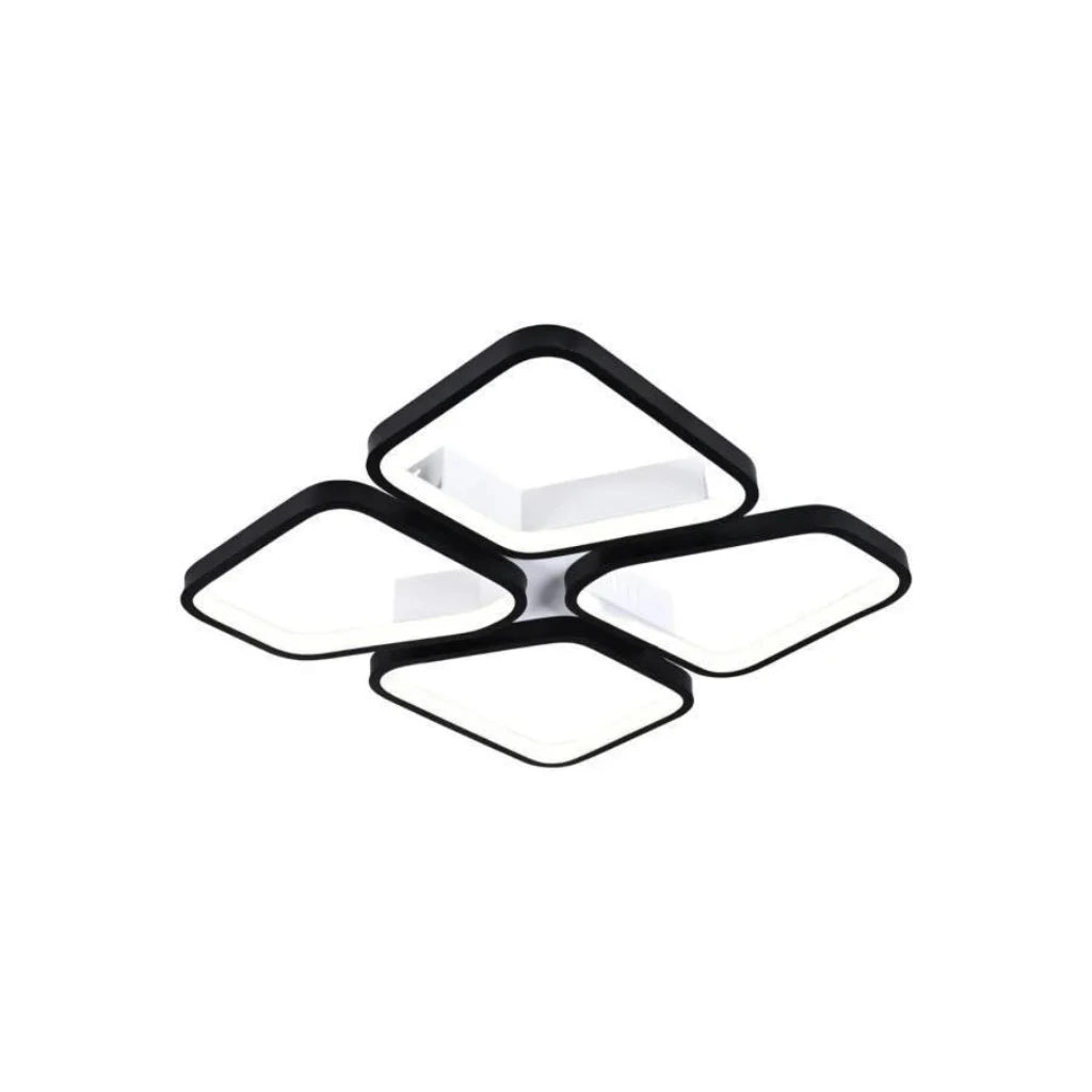 Lampadario LED con telecomando DAIKI 69W, 4 Quadrati, Luce Fredda/Calda/Neutra, Dimmerabile, Nero Lampadari LED con Telecomando Titolo predefinito Alessandro Design