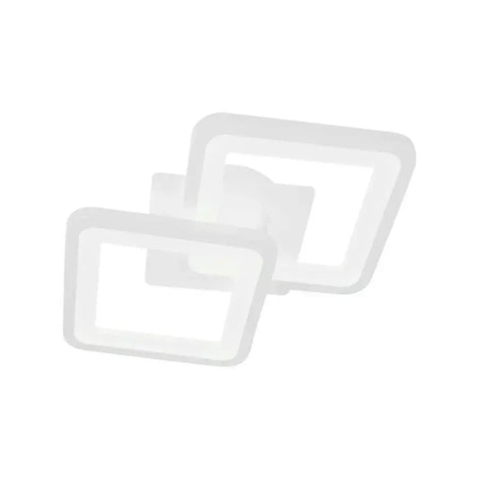 Plafoniera LED GIANI 26W, 2 Quadrati, luce Fredda/Calda/Neutra, Bianco