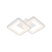 Plafoniera LED GIANI 26W, 2 Quadrati, luce Fredda/Calda/Neutra, Bianco