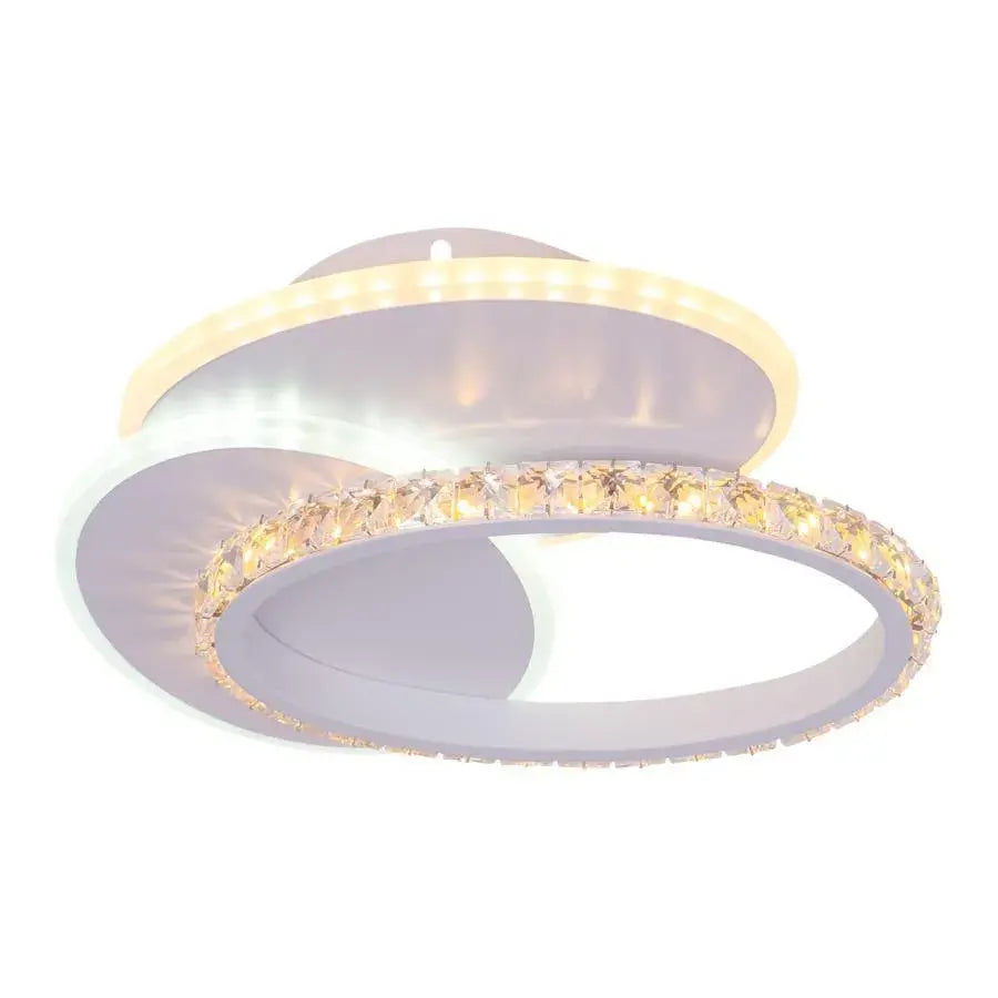 Plafoniera LED con cristallo HOLLANCE 24W, 3 Elementi, Luce Fredda/Calda/Neutra, Bianco