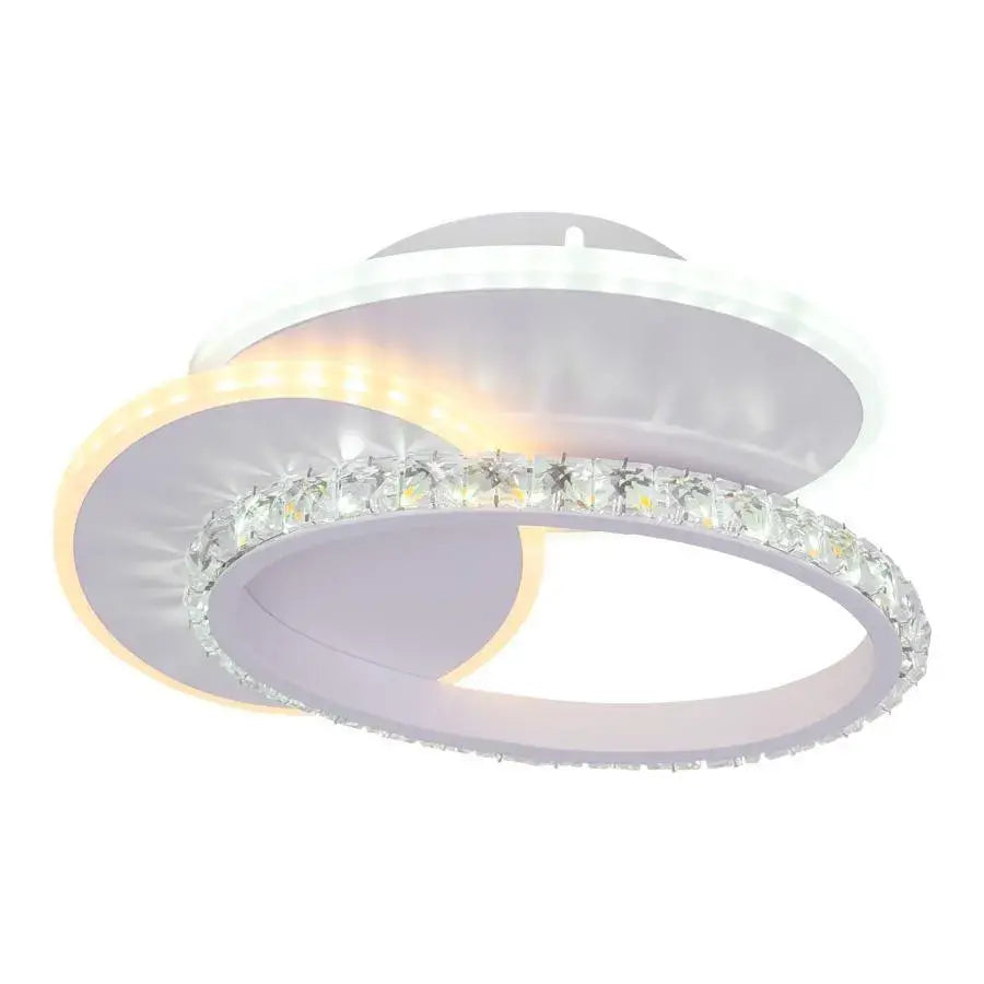 Plafoniera LED con cristallo HOLLANCE 24W, 3 Elementi, Luce Fredda/Calda/Neutra, Bianco