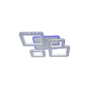 Lampadario a LED con telecomando e cristallo QUADRIS RGB, 96W, 4 Quadrati, Luce Fredda/Calda/Neutra, Dimmerabile, Lampadario a LED Bianco con telecomando Titolo predefinito Alessandro Design