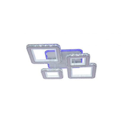 Lampadario a LED con telecomando e cristallo QUADRIS RGB, 96W, 4 Quadrati, Luce Fredda/Calda/Neutra, Dimmerabile, Lampadario a LED Bianco con telecomando Titolo predefinito Alessandro Design