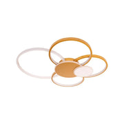 Lampadario LED con telecomando KILLIAN 74W, 6 Cerchi, Luce Fredda/Calda/Neutra, Dimmerabile, Lampadari LED Bianco Oro con Telecomando Titolo predefinito Alessandro Design