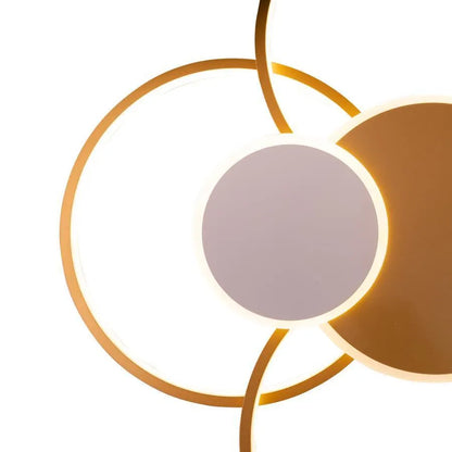 Lampadario LED con telecomando KILLIAN 74W, 6 Cerchi, Luce Fredda/Calda/Neutra, Dimmerabile, Lampadari LED Bianco Oro con Telecomando Titolo predefinito Alessandro Design