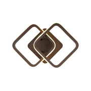 Lampadario LED LILIA 24W, 2 Quadrati, luce Fredda/Calda/Neutra, Marrone
