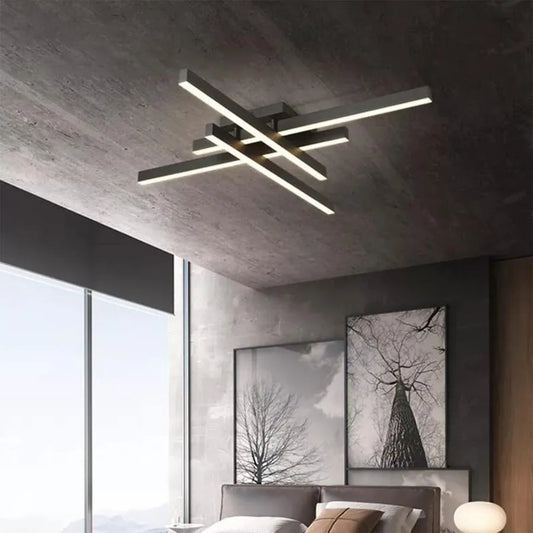 Lampadario LED con telecomando MORA 80W, 4 Elementi, Lineare, Luce Fredda/Calda/Neutra, Dimmerabile, Nero Lampadari LED con Telecomando Titolo predefinito Alessandro Design