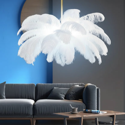 Minoss Lampadario Moderno, 8W, Luce Fredda 6000K, Diametro 75 cm, Piume, Lampadari Moderni Bianco Titolo predefinito Alessandro Design