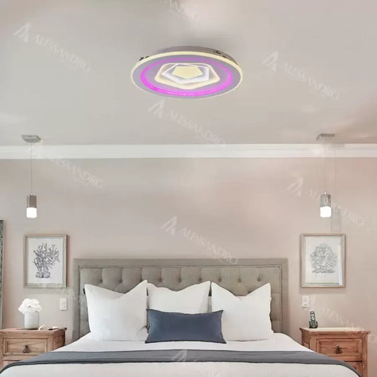 Lampadario a LED con telecomando MEIRA RGB, 180W, Luce Fredda/Calda/Neutra, Dimmerabile, Lampadari a LED bianchi con telecomando Titolo predefinito Alessandro Design