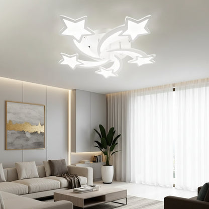 Lampadario a LED con telecomando IPOMOEA 85W, 5 Stelle, Luce Fredda/Calda/Neutra, Dimmerabile, Lampadario a LED Bianco con telecomando Titolo predefinito Alessandro Design